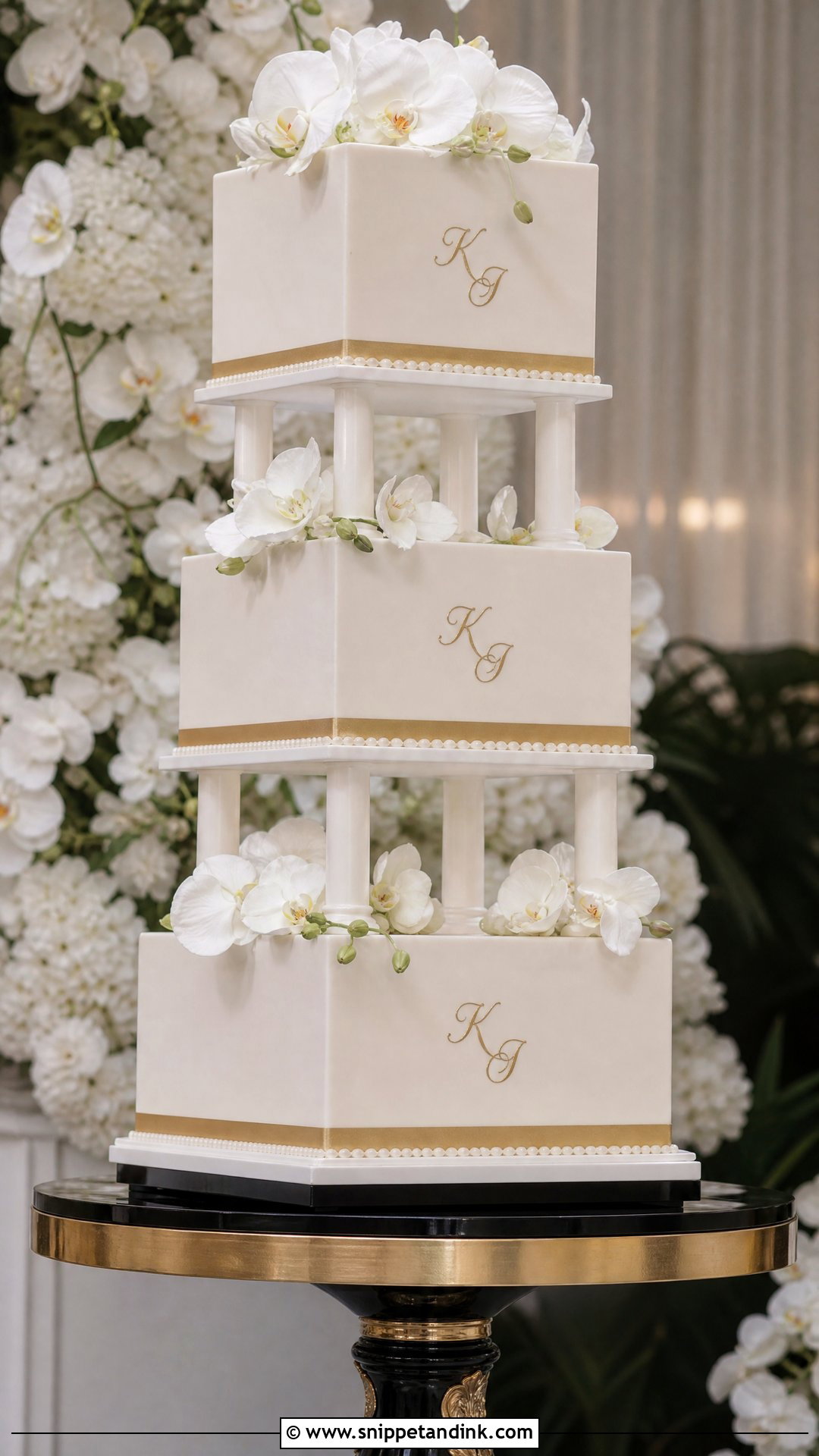 Square Carousel Wedding Cake - Snippet and Ink - 30 Carousel Cake Ideas for Wedding