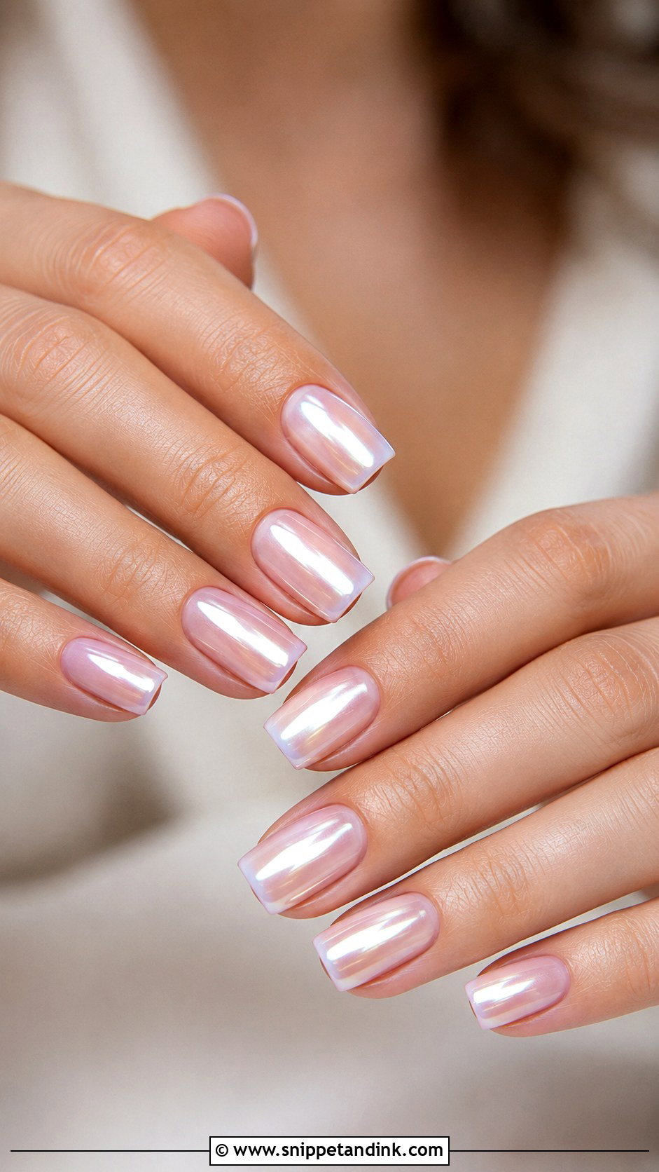 Square Chrome Wedding Nails - Snippet and Ink - 20 Chrome Nails for Wedding