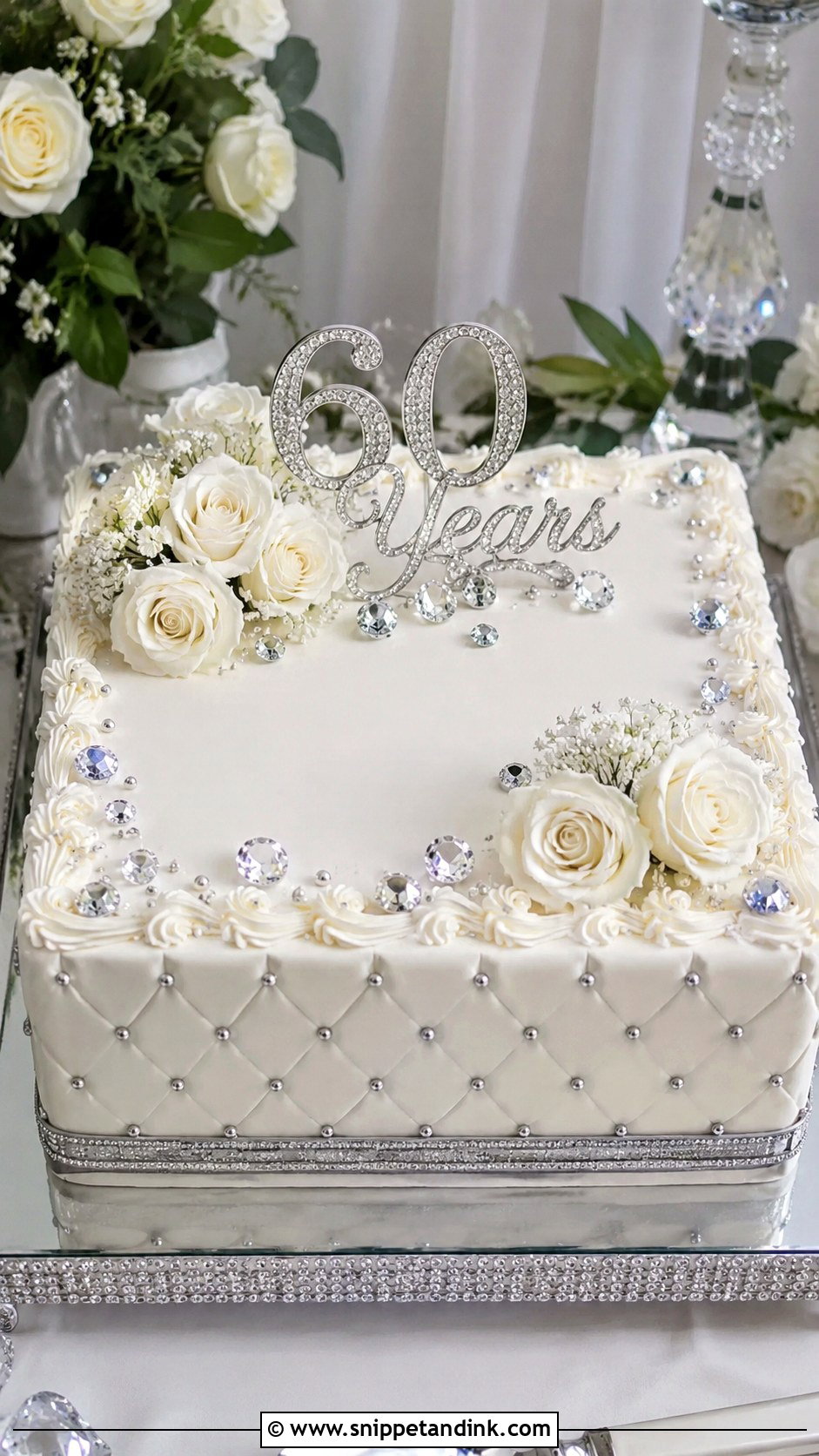 Square Diamond Anniversary Cake - Snippet and Ink - 20 Square Anniversary Cake Ideas