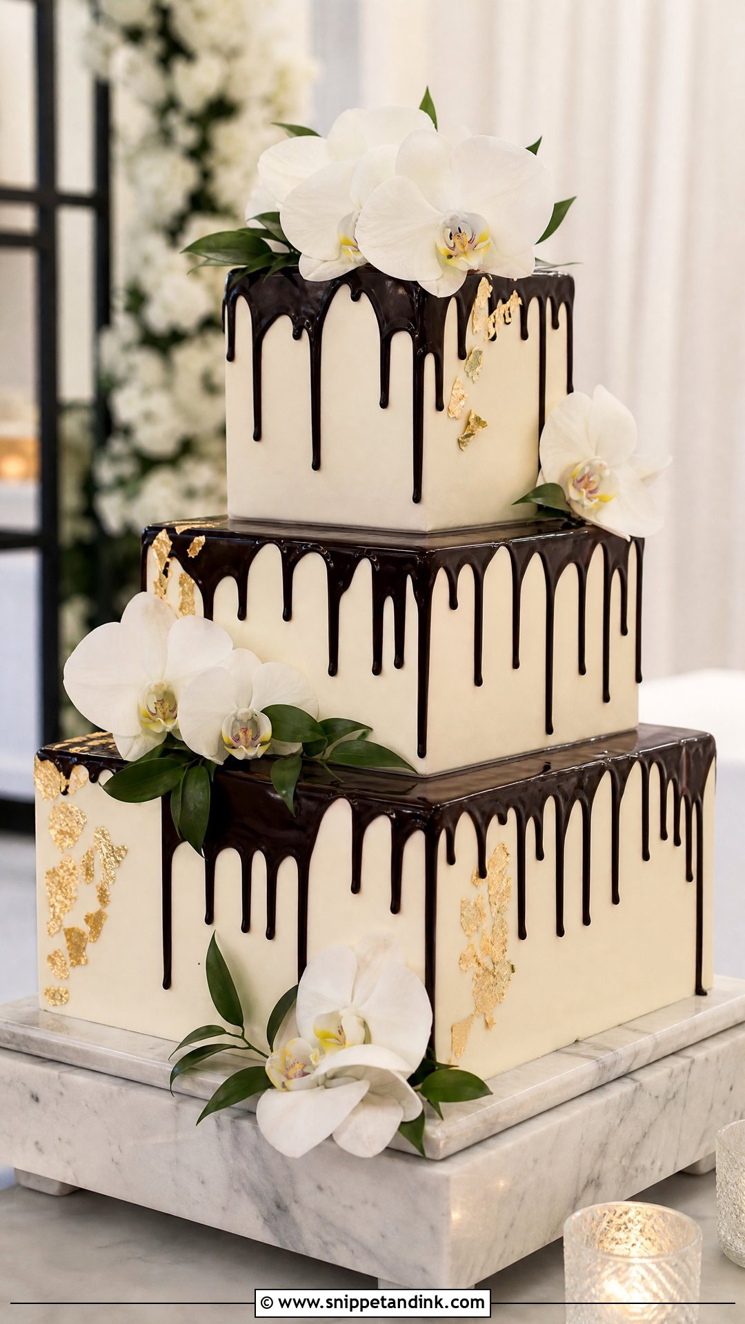 Square Drip Wedding Cake - Snippet and Ink - 30 Drip Cakes for Wedding