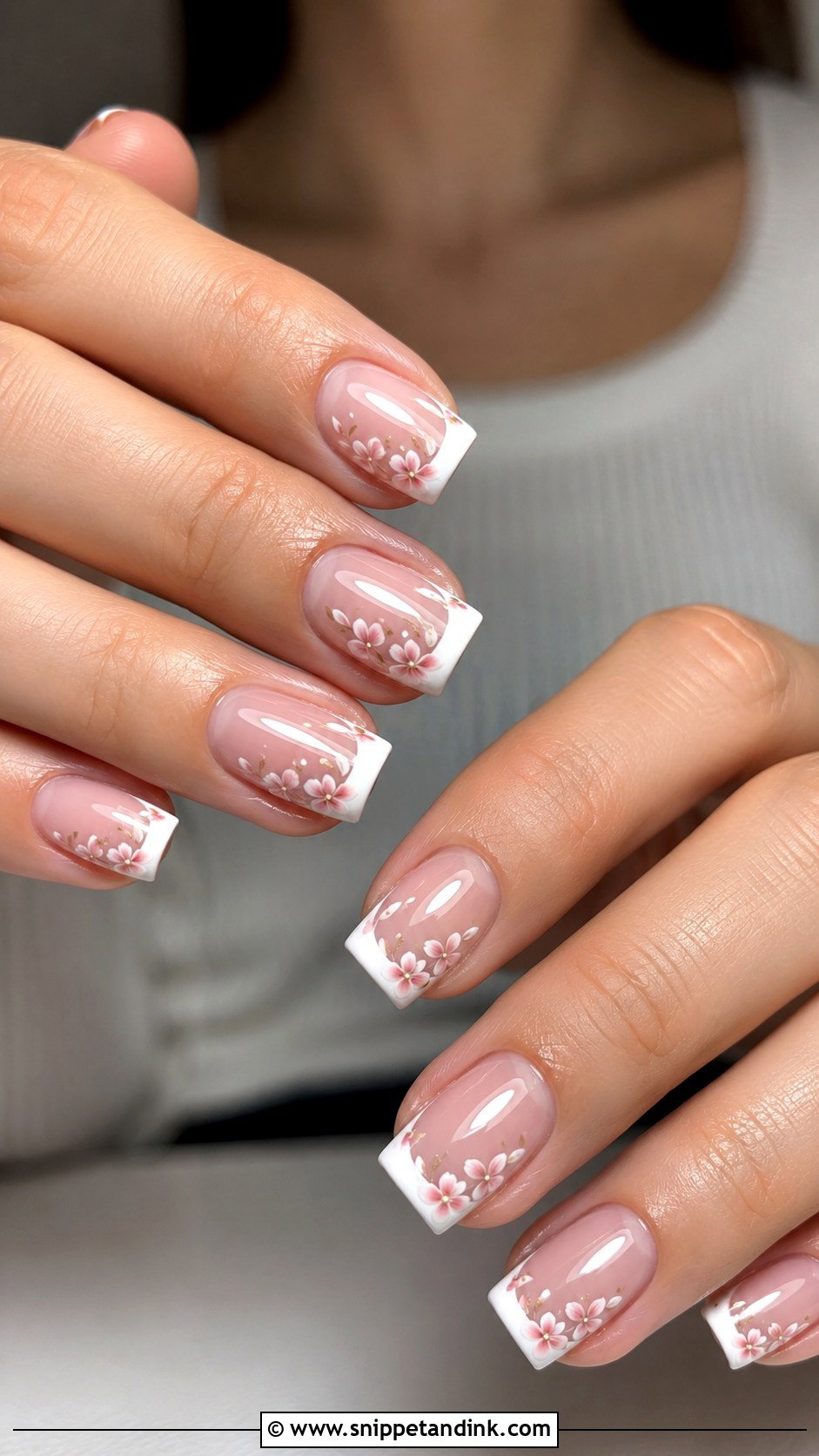 Square Floral Wedding Nails - Snippet and Ink - 20 Wedding Nails Flowers