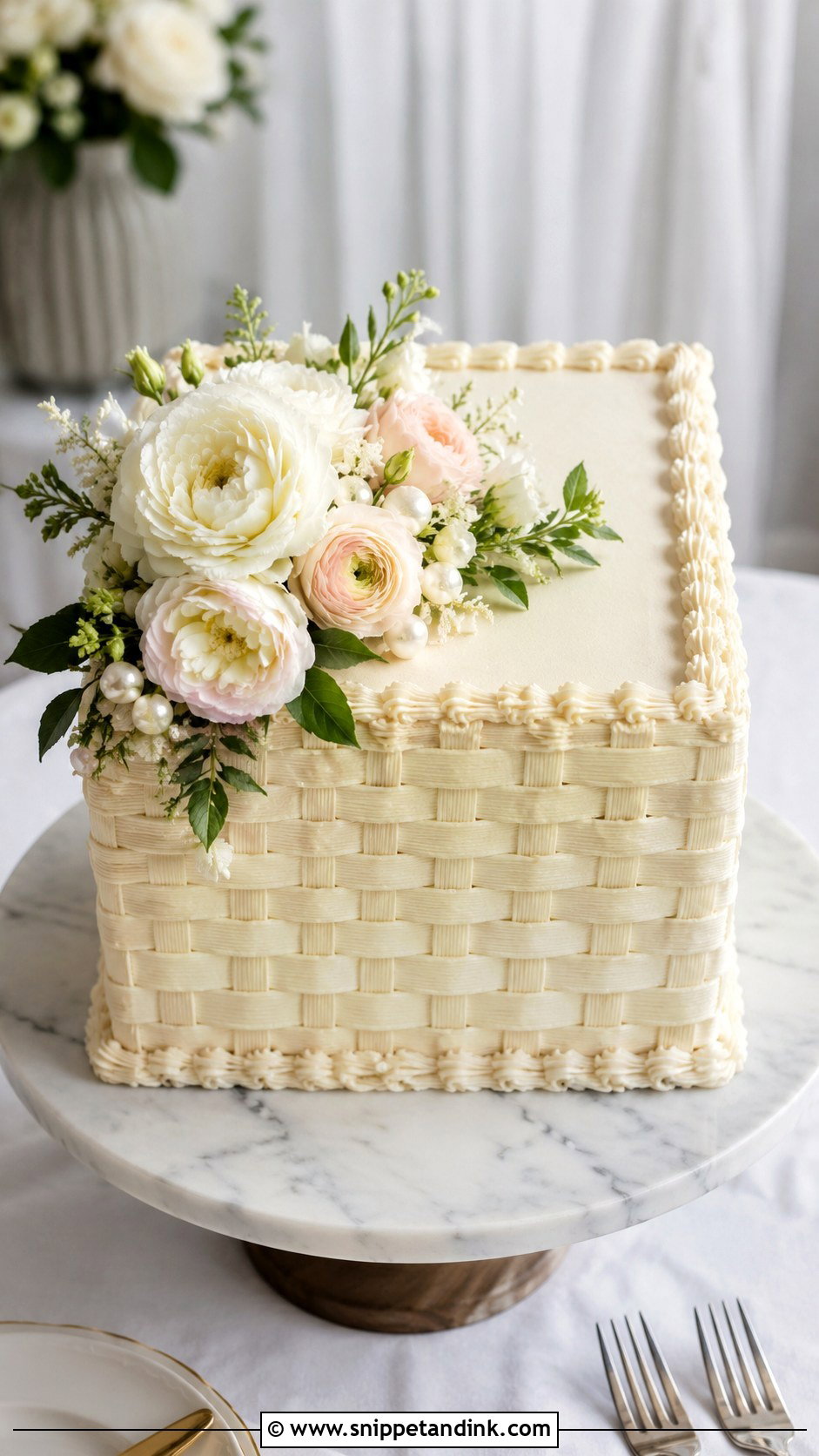 Square Flower Basket Wedding Cake - Snippet and Ink - 20 Flower Basket Cake Designs for Wedding
