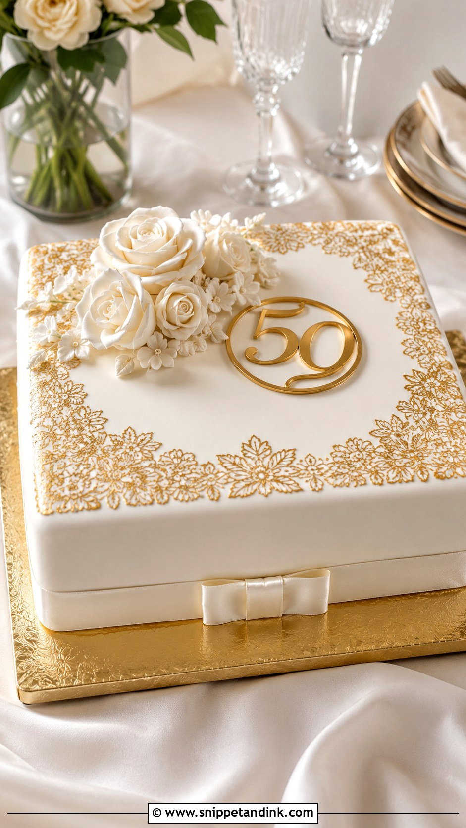 Square Fondant Anniversary Cake - Snippet and Ink - 20 Square Anniversary Cake Ideas