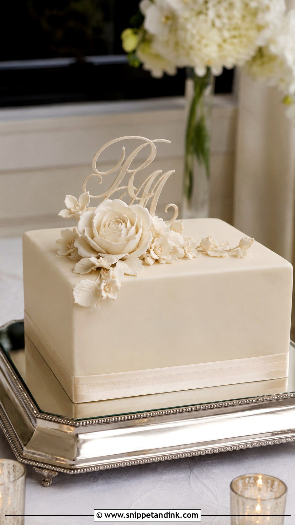 Square Fondant Wedding Cake - Snippet and Ink - 30 Square Wedding Cakes 1 Tier
