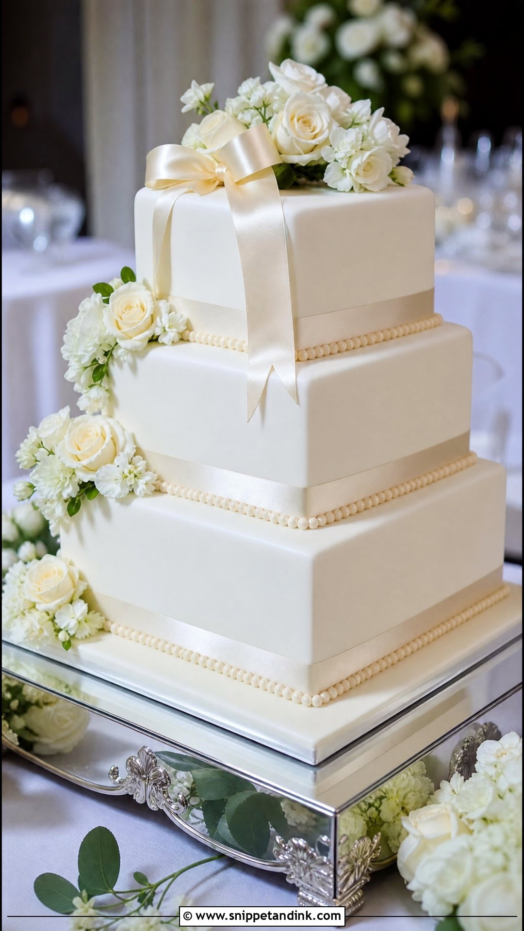 Square Fondant Wedding Cake - Snippet and Ink - 35 Fondant Cakes for Wedding