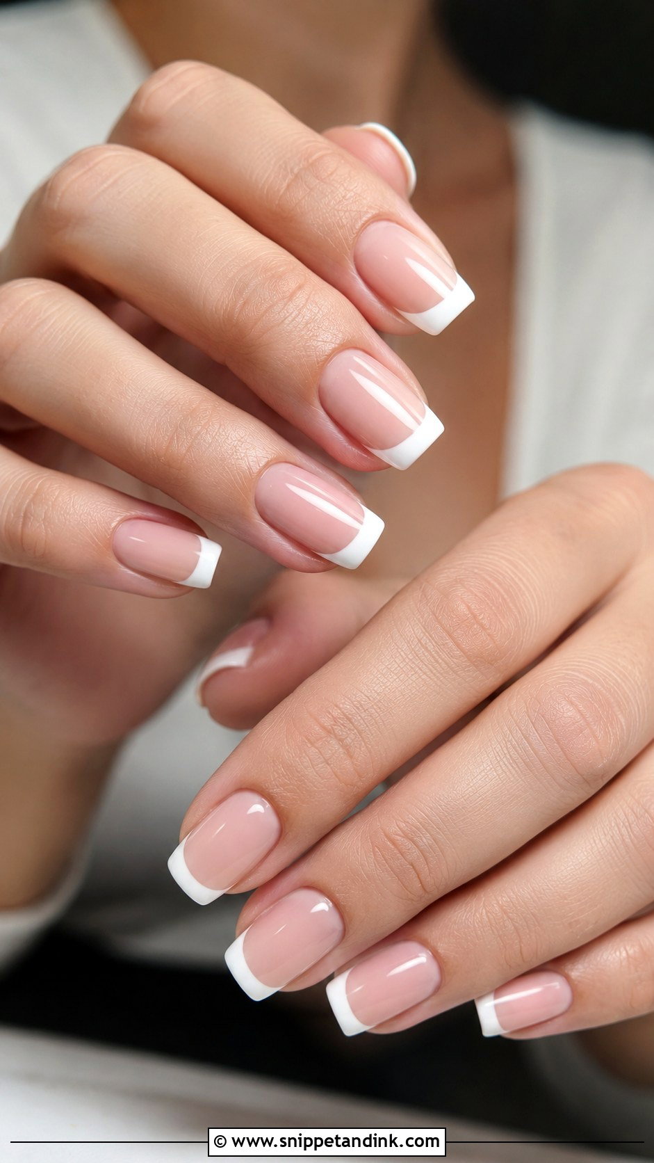 Square French Bridal Nails - Snippet and Ink - 20 Classic Bridal Nails
