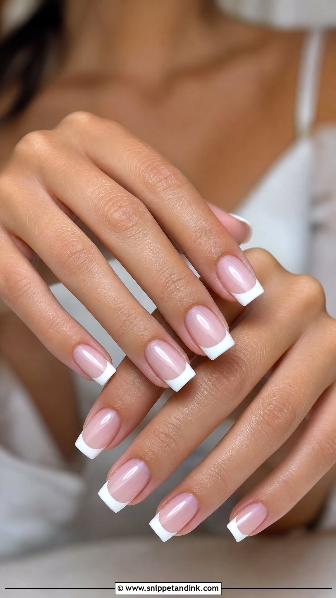 Square French Bridal Nails - Snippet and Ink - 35 Classy Bridal Wedding Nails for Bride