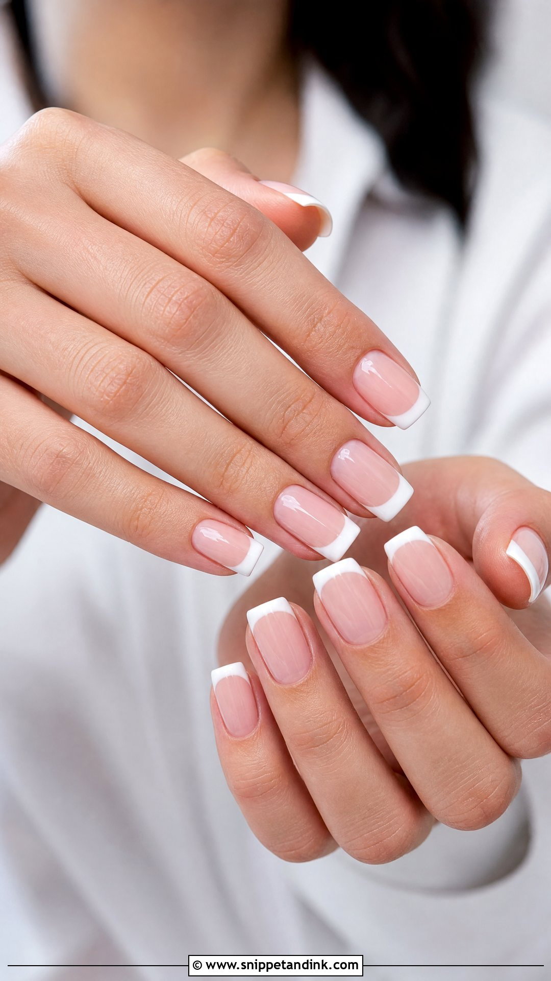 Square French Bride Nails - Snippet and Ink - 35 Bride Nails Wedding