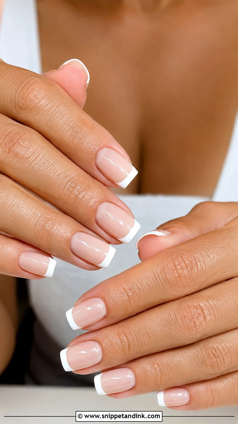 Square French Bride Nails - Snippet and Ink - 20 French Bride Nails