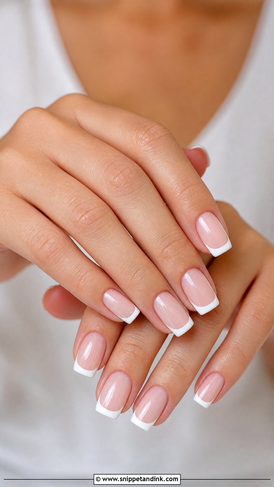 Square French Wedding Nails - Snippet and Ink - 25 Wedding Nails Inspiration