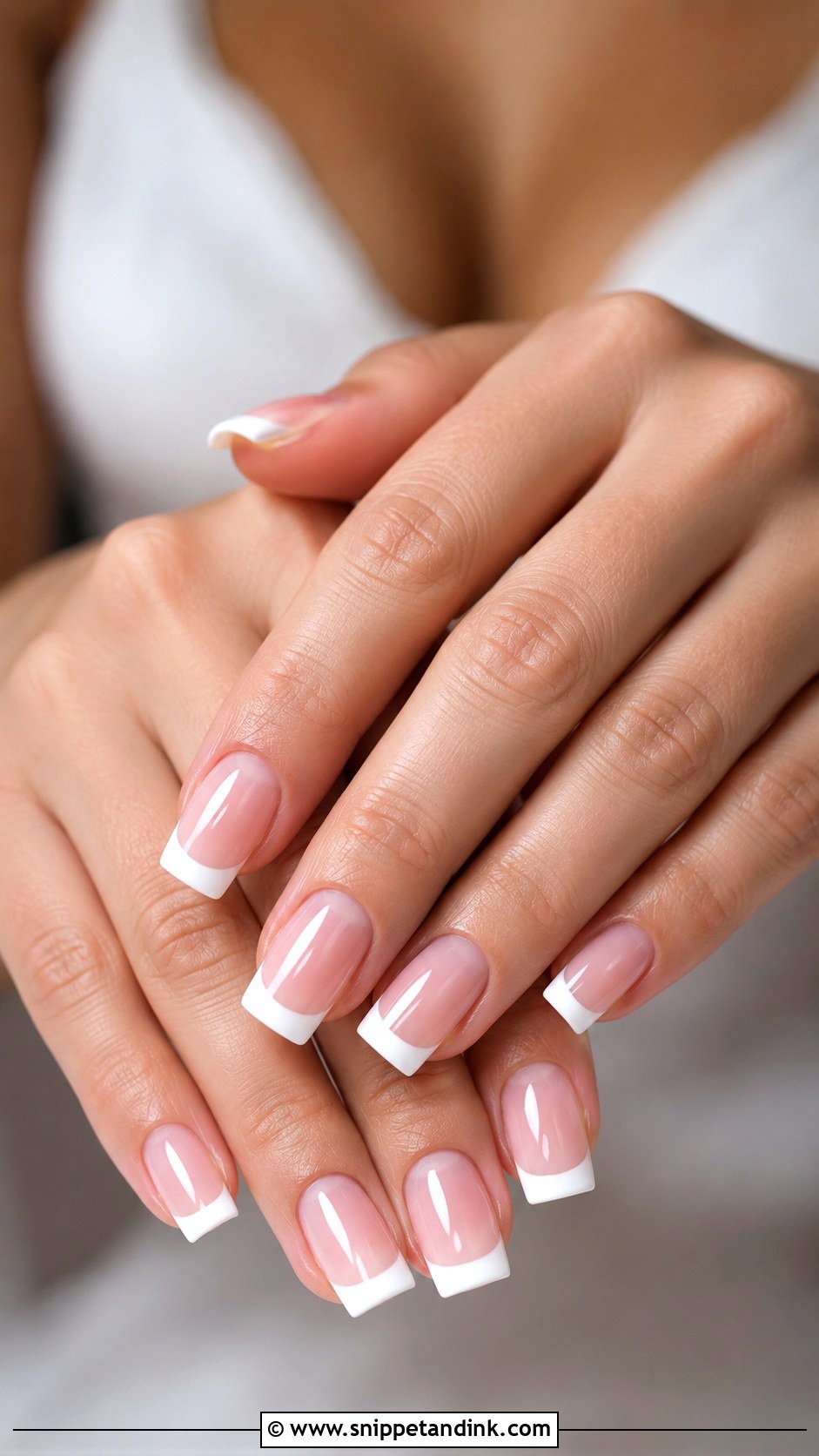 Square French Wedding Nails - Snippet and Ink - 30 Classic Wedding Nails