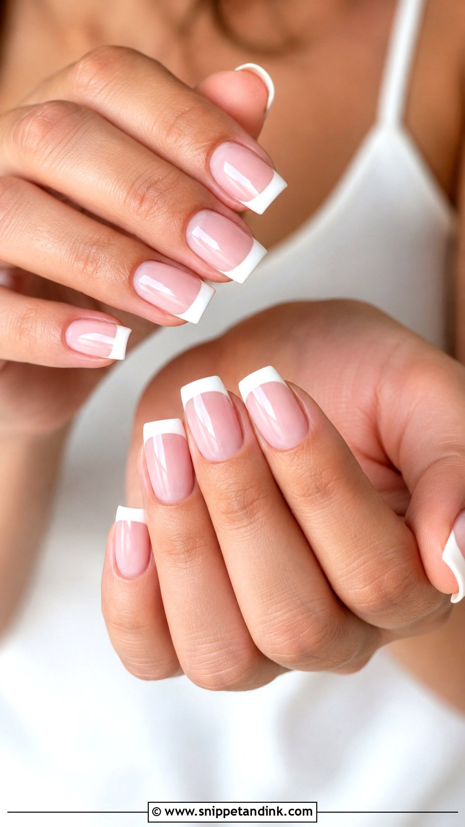 Square French Wedding Nails - Snippet and Ink - 20 Square Wedding Day Nails