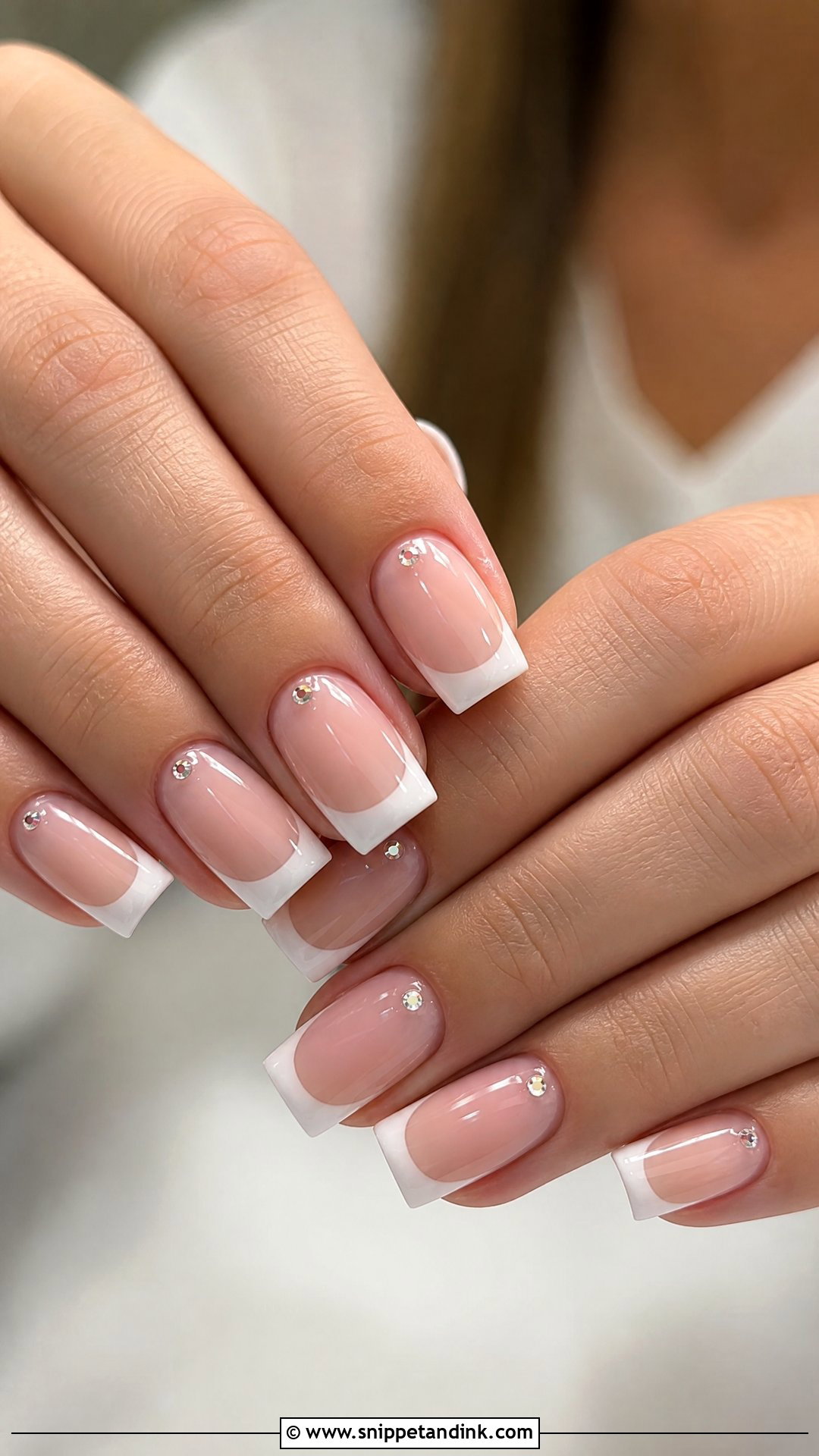 Square French Wedding Nails - Snippet and Ink - 25 Wedding Nail Art Designs