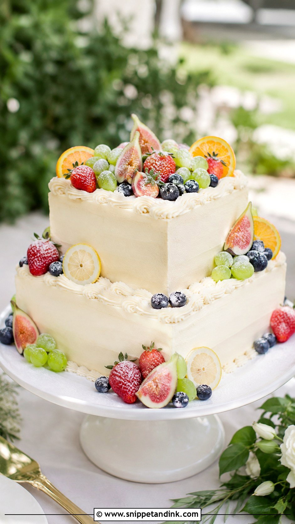 Square Fruit Wedding Cake - Snippet and Ink - 20 Square Cake Designs for Wedding