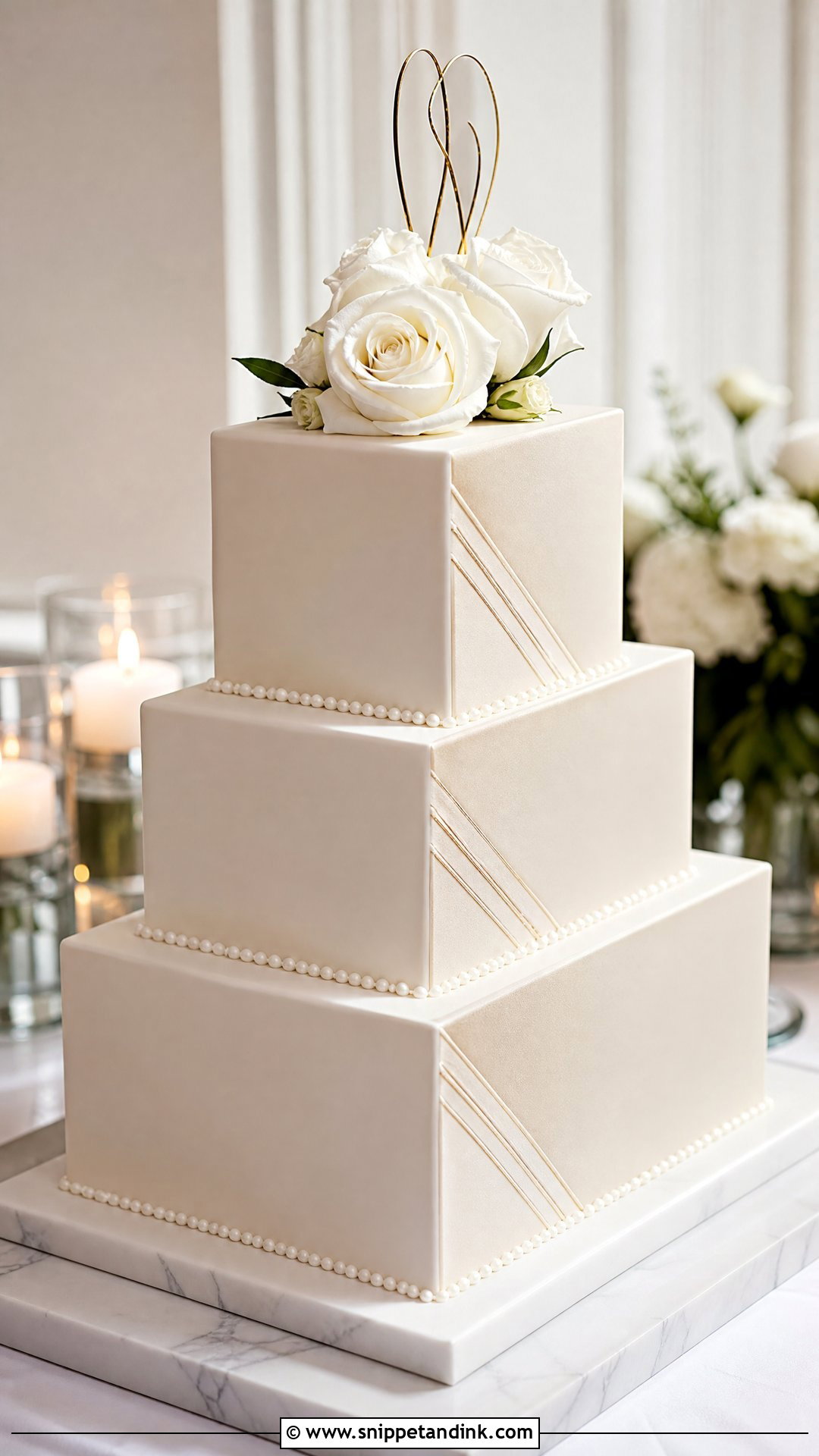 Square Geometric Wedding Cake - Snippet and Ink - 25 Geometric Cake Ideas for Wedding