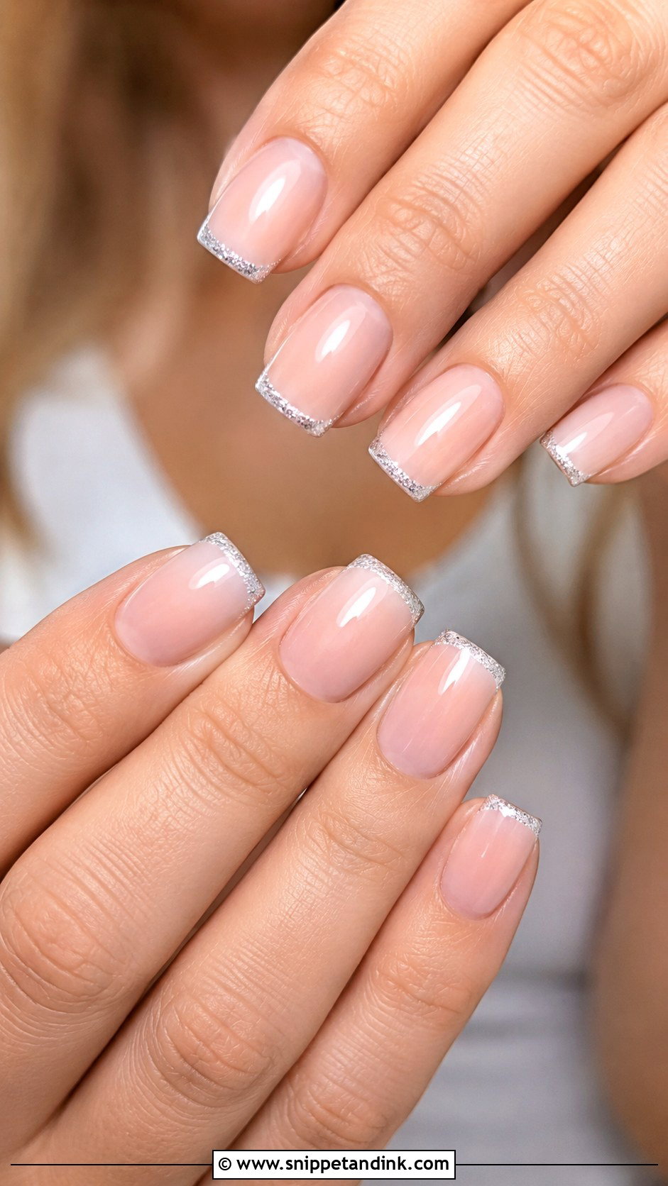Square Glitter Wedding Nails - Snippet and Ink - 20 Classy Bridal Sparkle Wedding Nails for Bride