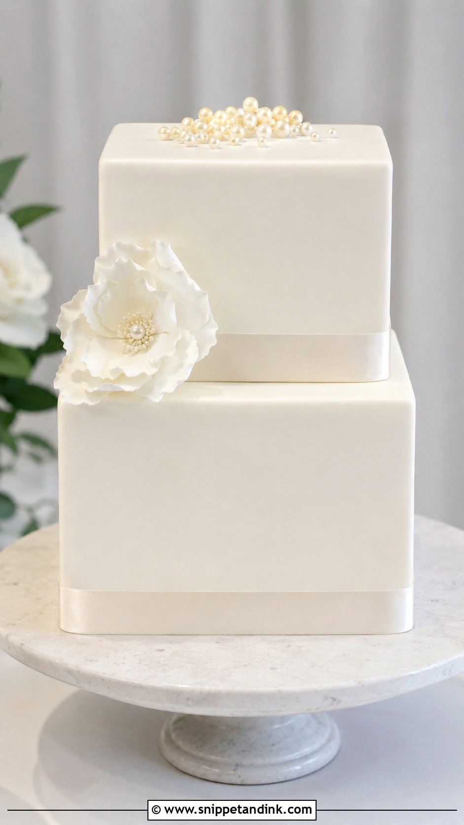 Square Minimalist Wedding Cake - Snippet and Ink - 20 Square Cake Designs for Wedding