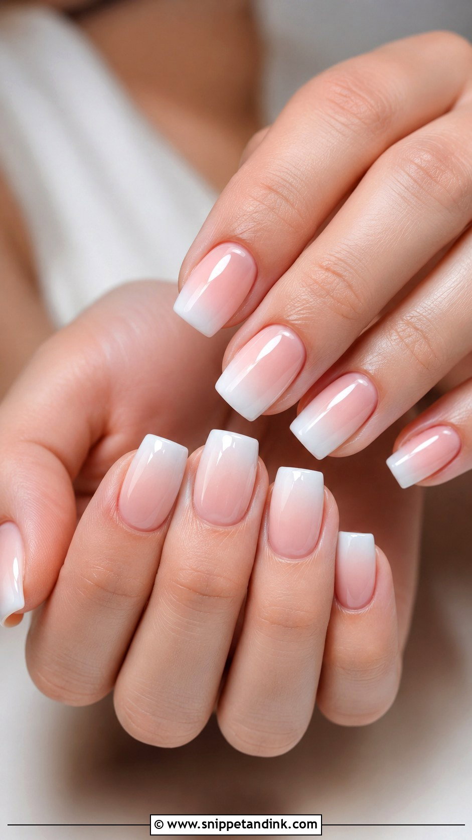 Square Ombre Bridal Nails - Snippet and Ink - 20 Ombre Bridal Nails