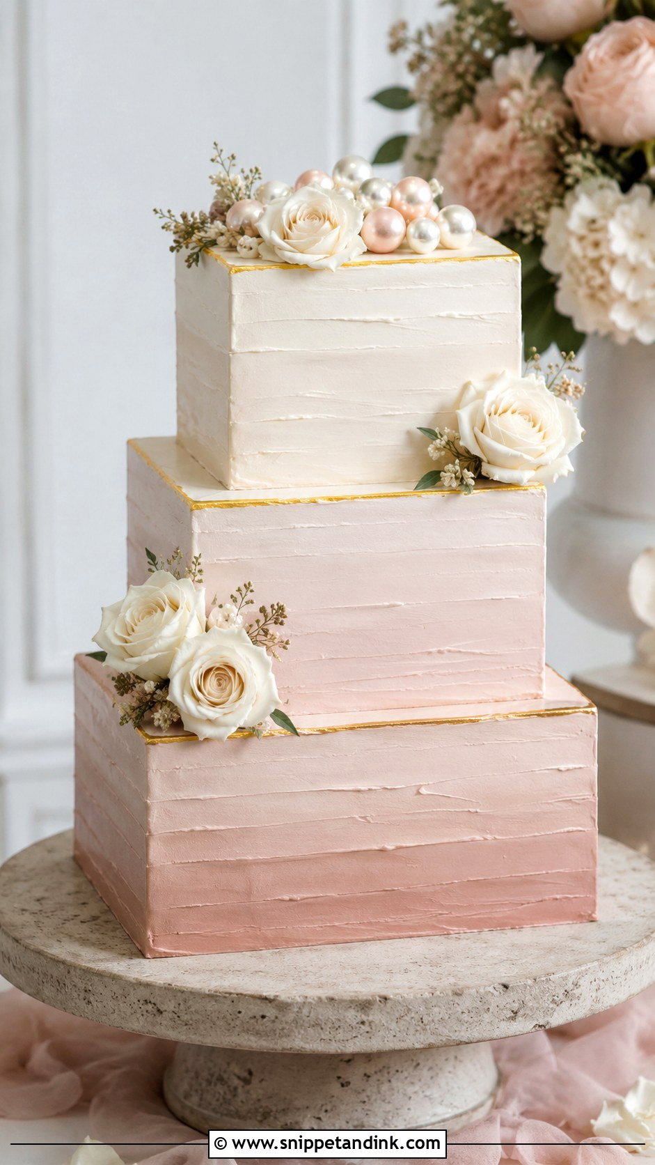Square Ombre Wedding Cake - Snippet and Ink - 20 Square Cake Designs for Wedding
