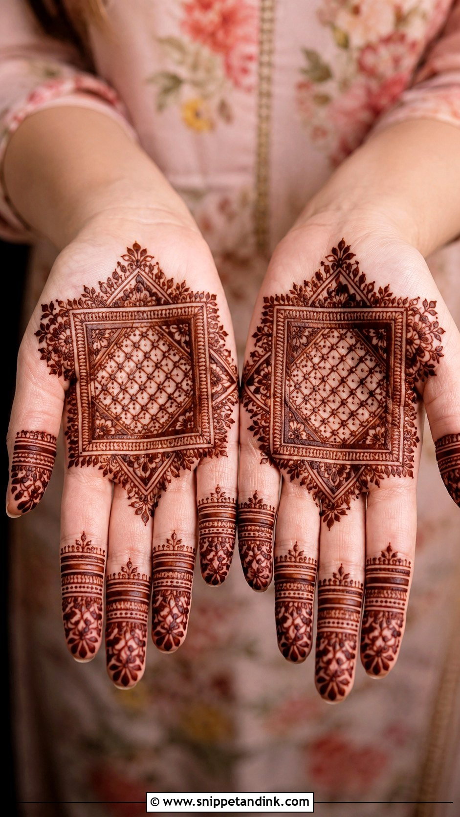 Square Palm Mehndi Design - Snippet and Ink - 35 Unique Palm Mehndi Design Ideas