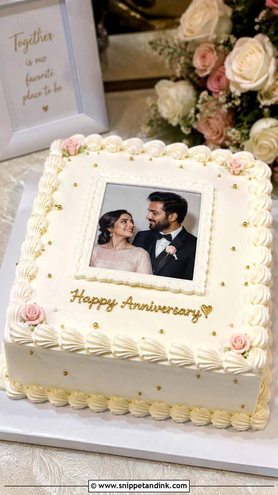 Square Photo Anniversary Cake - Snippet and Ink - 20 Square Anniversary Cake Ideas