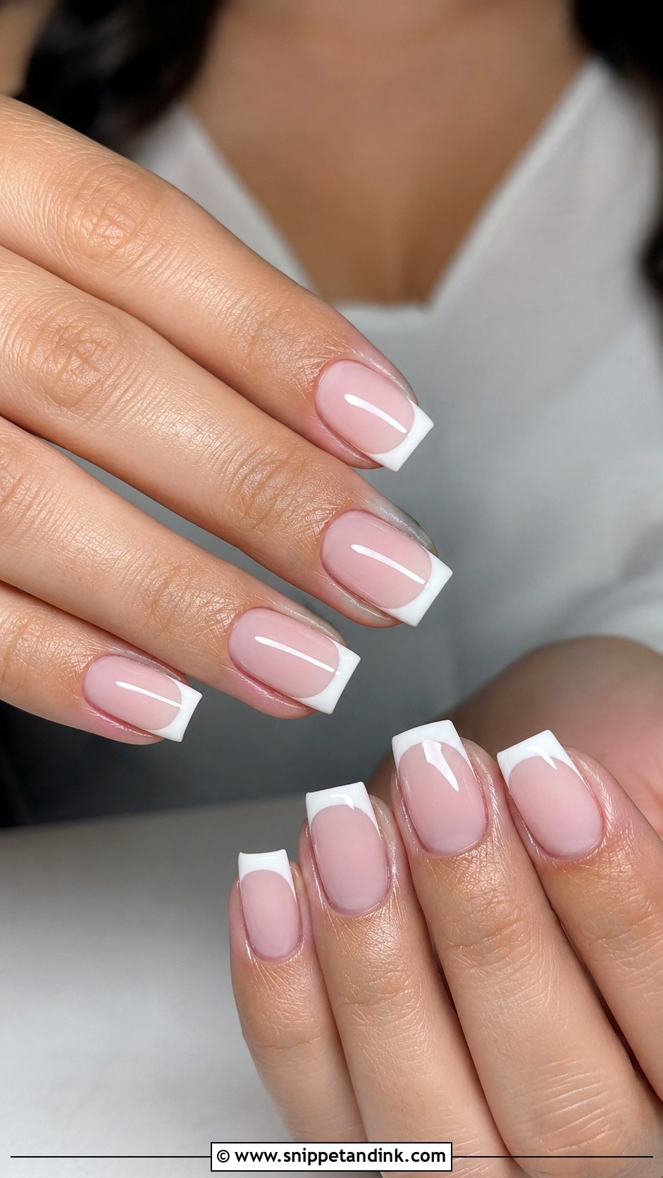 Square Press On Wedding Nails - Snippet and Ink - 20 Press on Wedding Nails