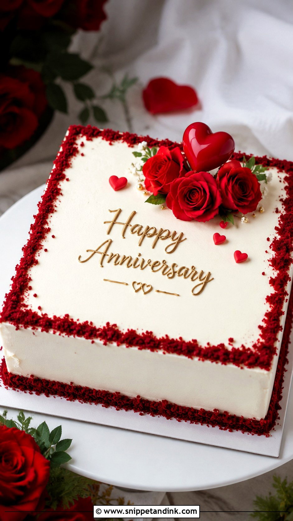 Square Red Velvet Anniversary Cake - Snippet and Ink - 20 Square Anniversary Cake Ideas
