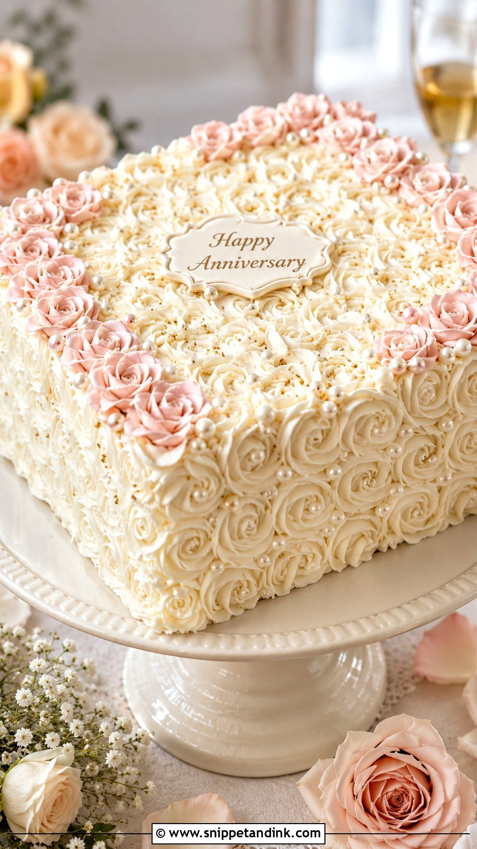 Square Rosette Anniversary Cake - Snippet and Ink - 20 Square Anniversary Cake Ideas