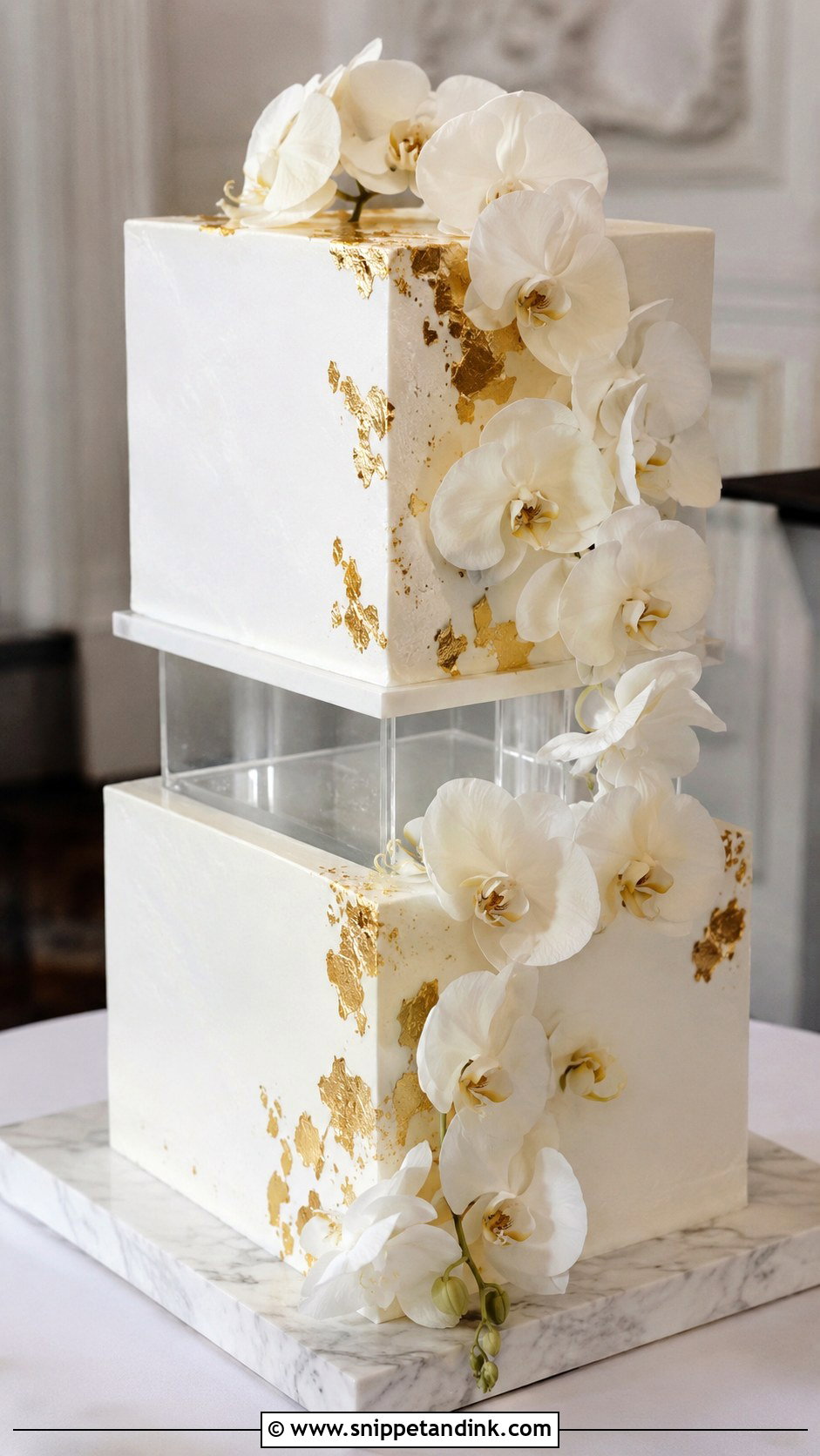 Square Spacer Wedding Cake - Snippet and Ink - 20 Wedding Cake Ideas with Spacers