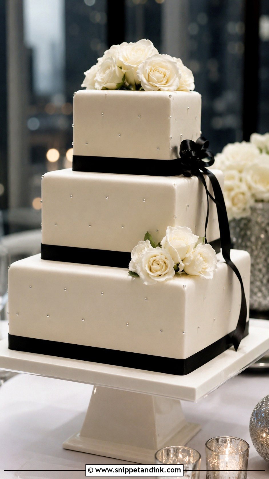 Square Tiered Wedding Cake - Snippet and Ink - 30 Tiered Wedding Cakes