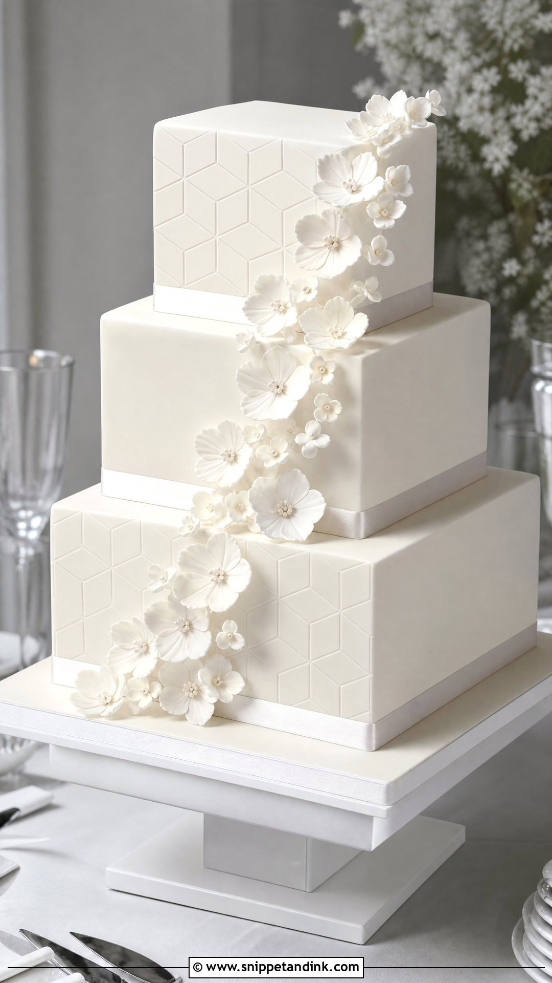 Square Tiered Wedding Cake - Snippet and Ink - 20 Tier Cake Designs for Wedding