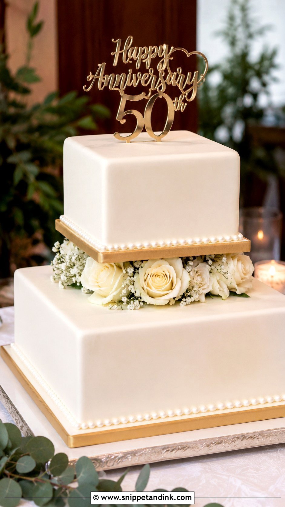 Square Two Tier Anniversary Cake - Snippet and Ink - 20 Square Anniversary Cake Ideas
