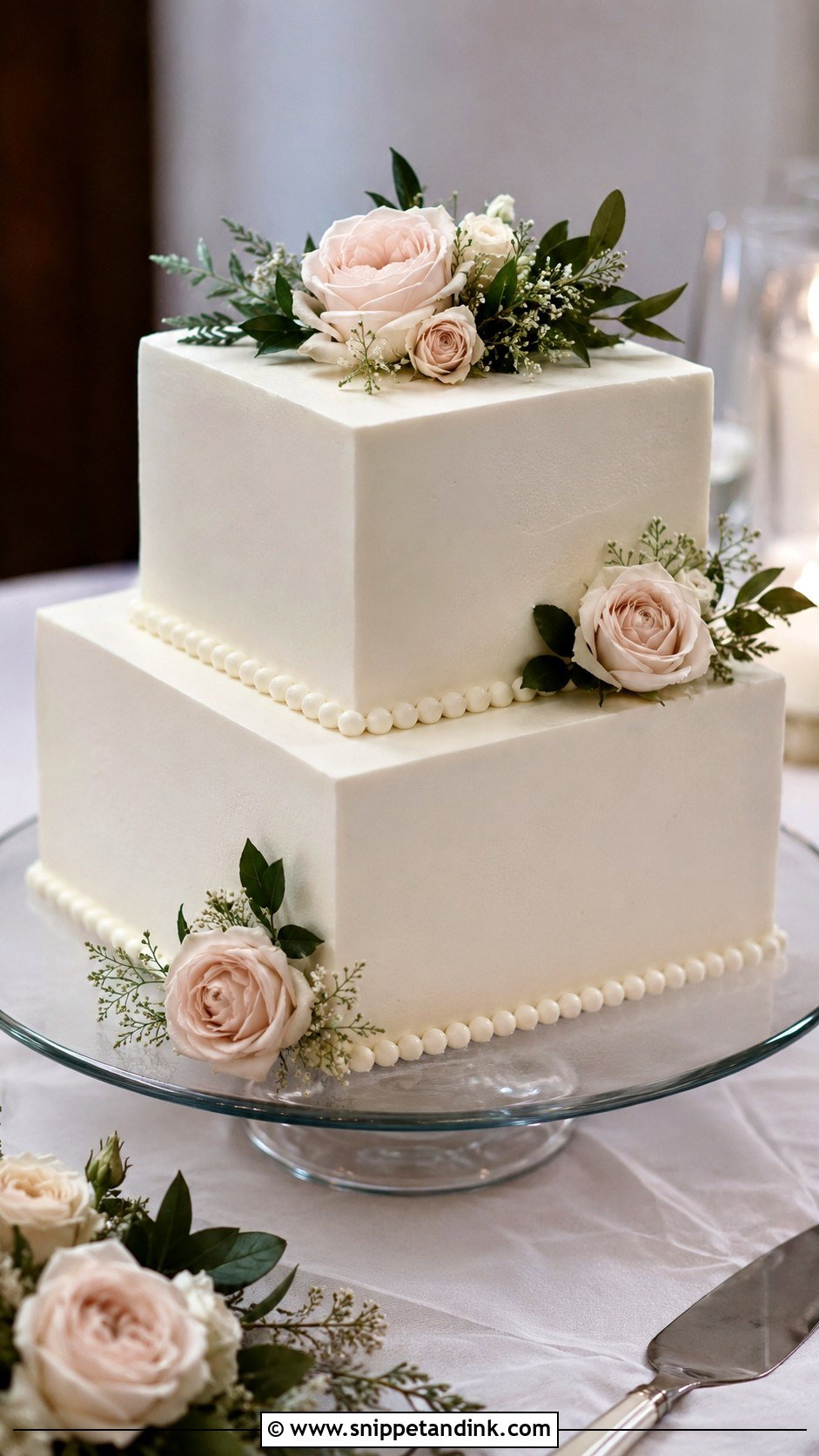 Square Two Tier Wedding Cake - Snippet and Ink - 20 Square Cake Designs for Wedding