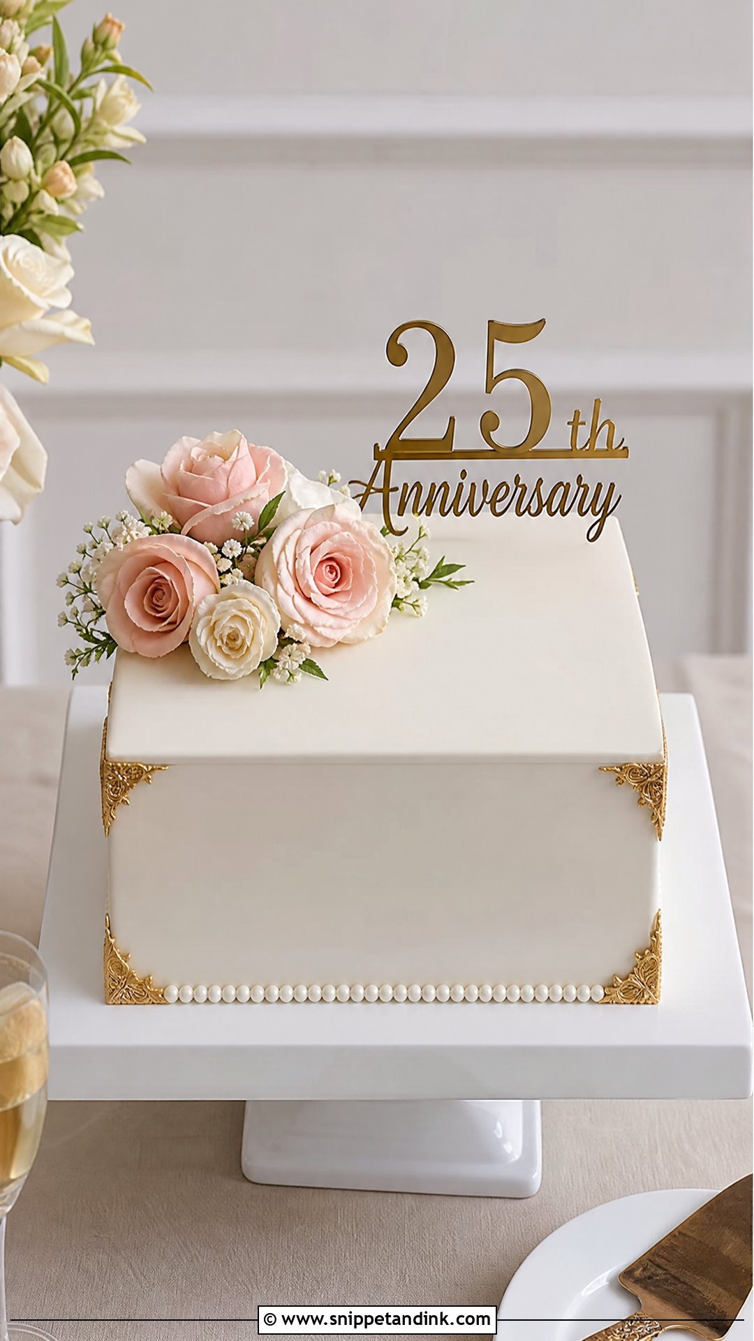 Square Wedding Anniversary Cake - Snippet and Ink - 35 Wedding Anniversary Cake Ideas