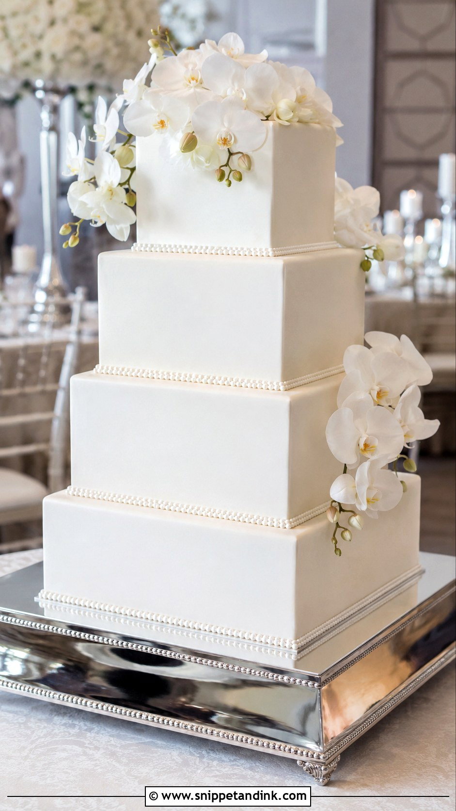 Square Wedding Cake - Snippet and Ink - 20 Elegant Modern Wedding Cake Ideas