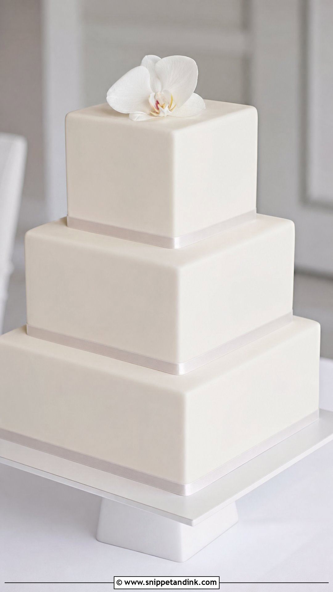 Square Wedding Cake - Snippet and Ink - 20 Minimal Wedding Cake Ideas