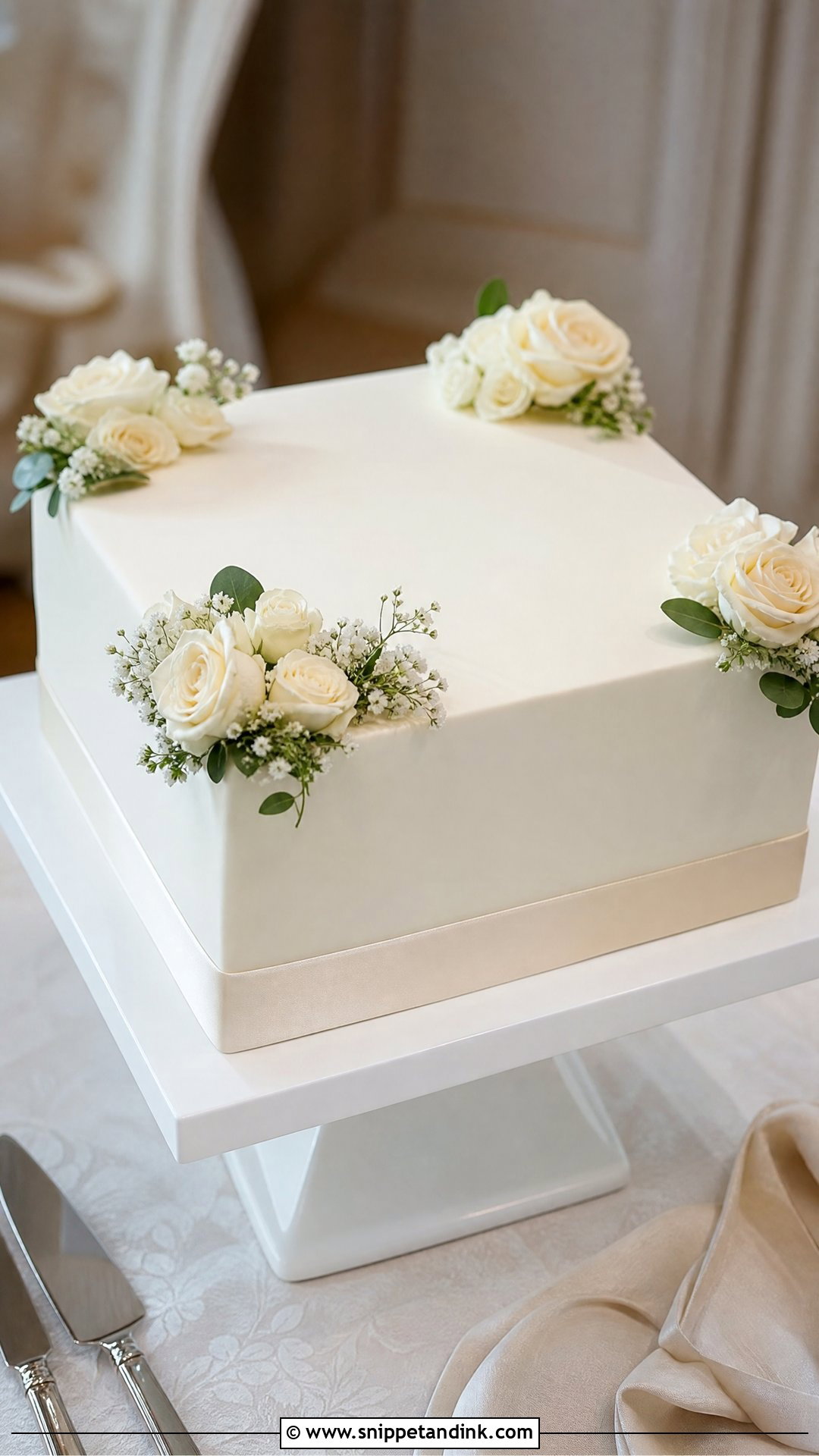 Square Wedding Cake - Snippet and Ink - 20 Timeless Wedding Cake Ideas