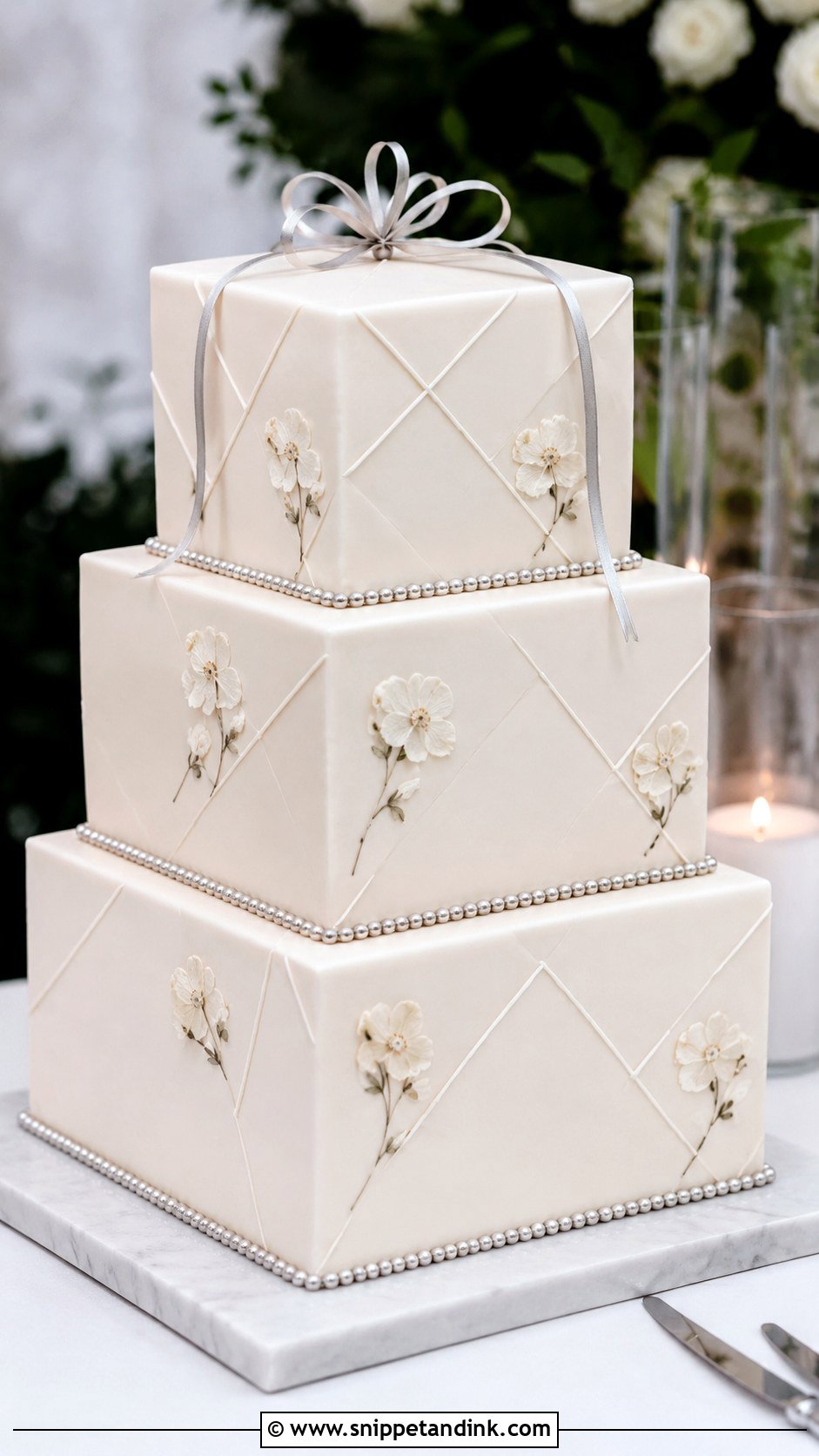 Square Wedding Cake - Snippet and Ink - 20 Type of Cakes for Wedding