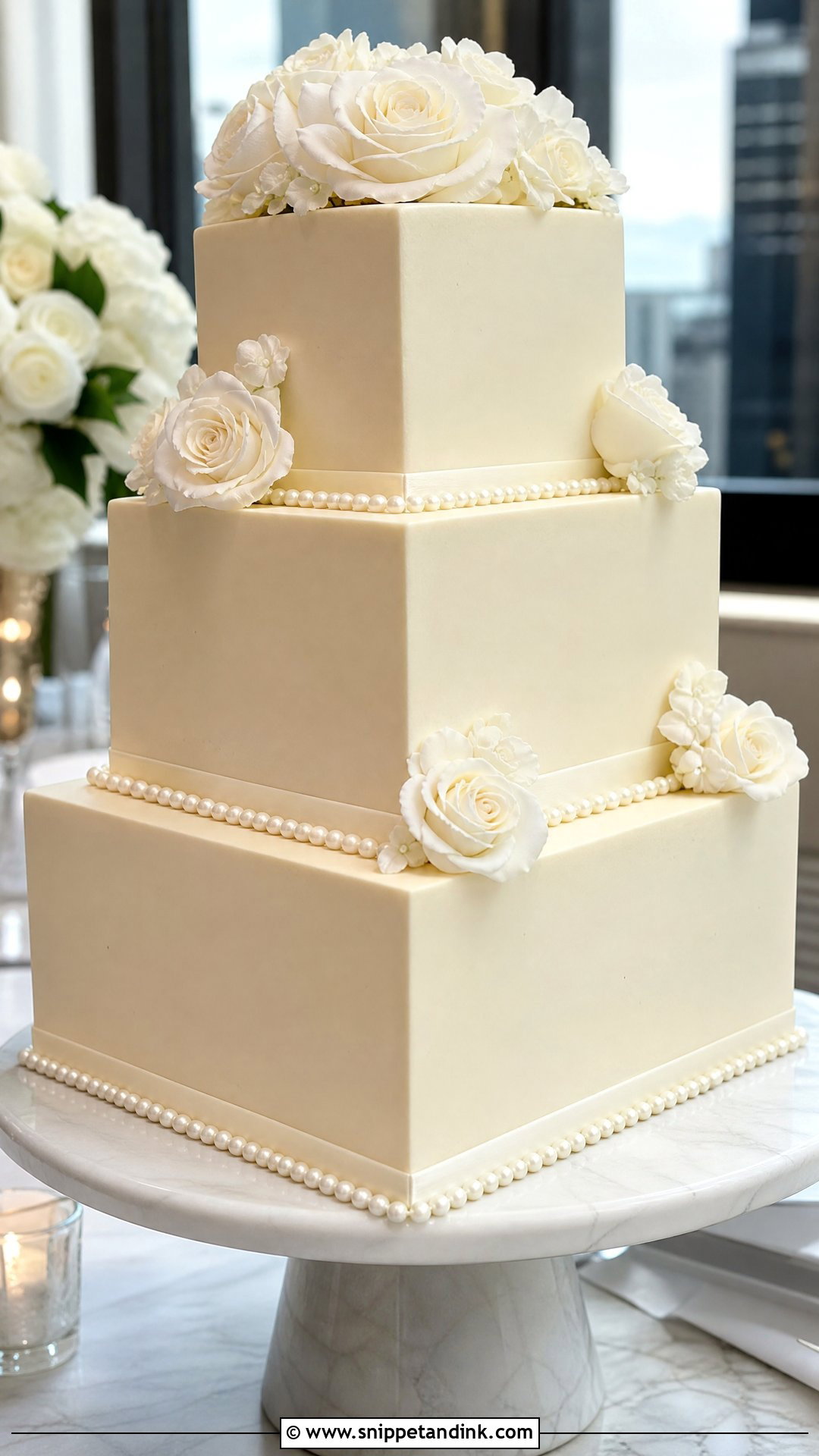 Square Wedding Cake - Snippet and Ink - 20 Wedding Cake 2025