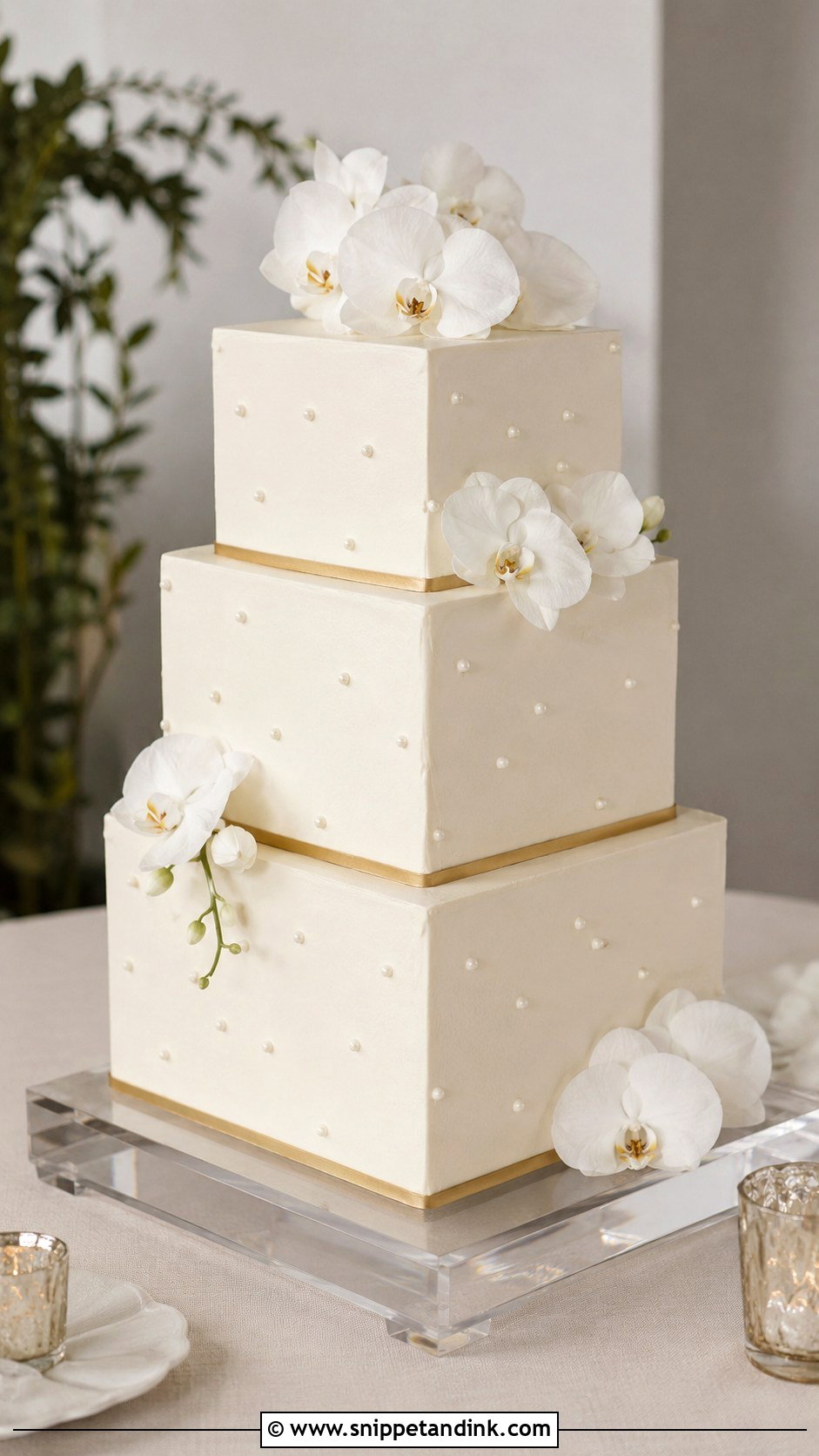 Square Wedding Cake - Snippet and Ink - 20 Wedding Cake Assembly
