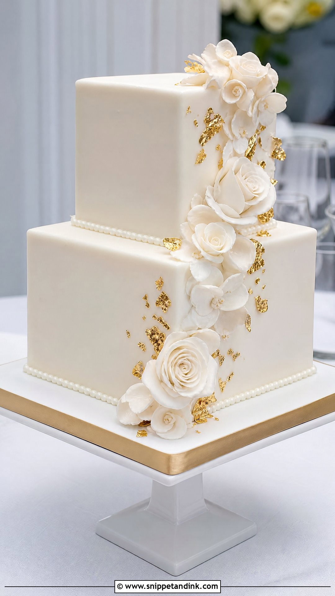 Square Wedding Cake - Snippet and Ink - 20 Wedding Cake Aesthetic