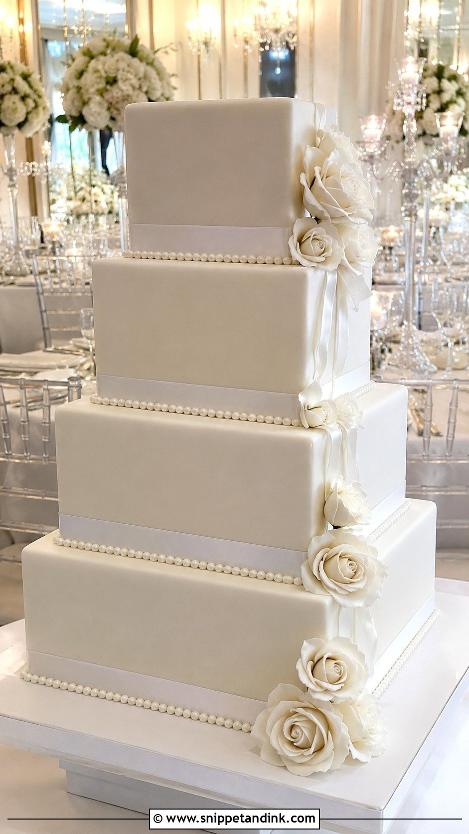 Square Wedding Cake - Snippet and Ink - 20 Classic Wedding Cake Ideas