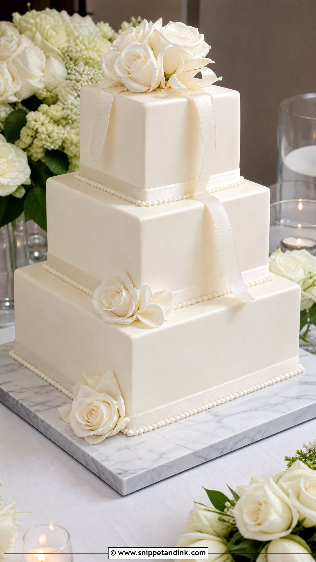 Square Wedding Cake - Snippet and Ink - 20 Wedding Cake Inspo