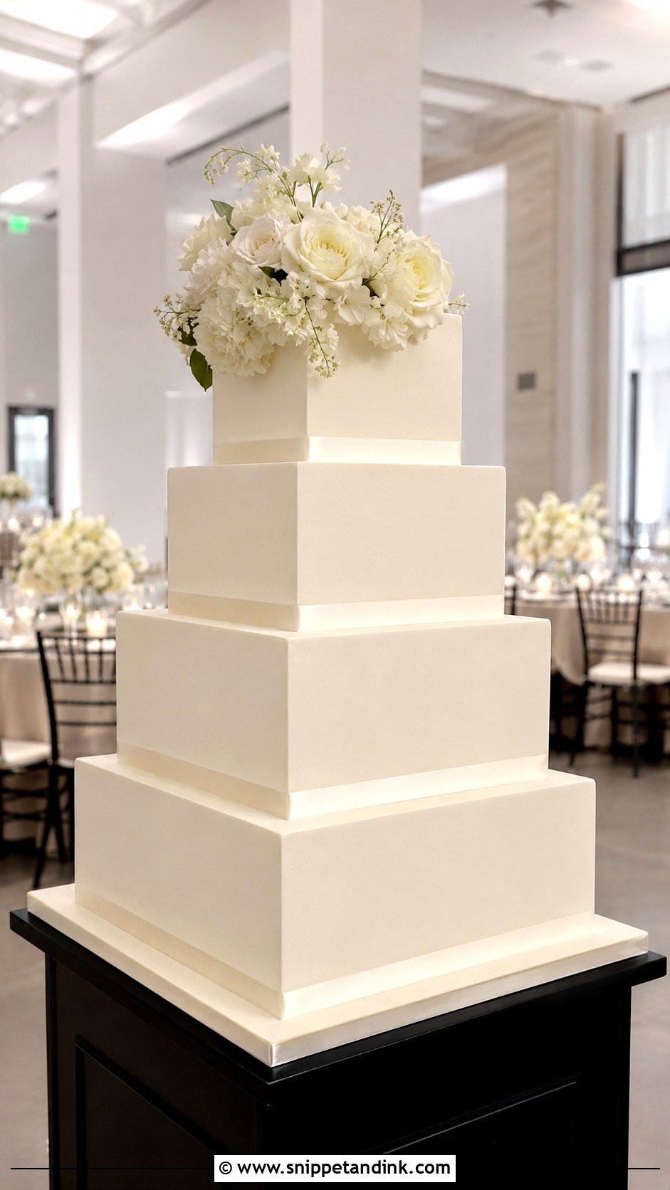 Square Wedding Cake - Snippet and Ink - 20 Wedding Cakes for 200 Guests