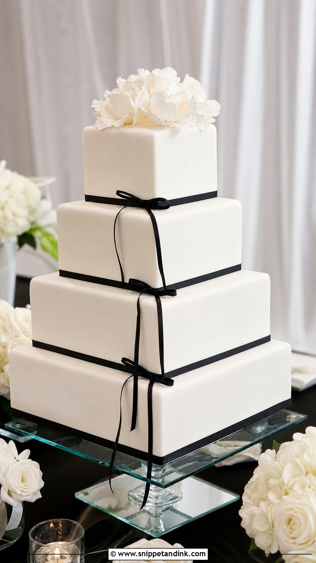 Square Wedding Cake - Snippet and Ink - 25 Luxury Wedding Cake Ideas