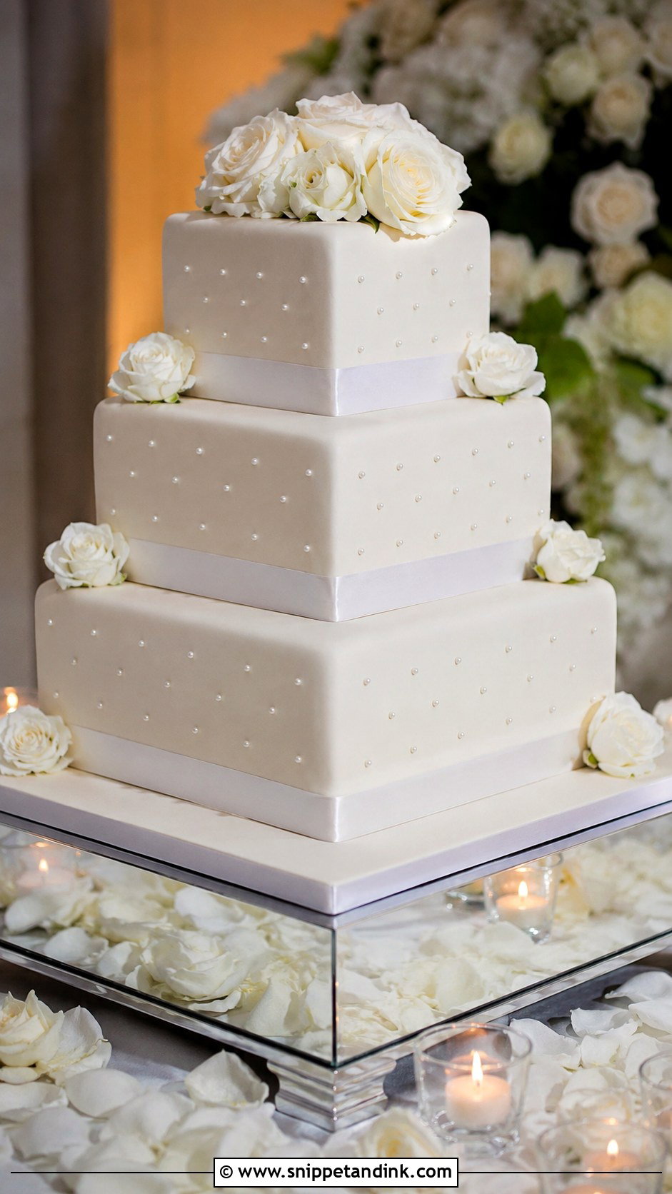 Square Wedding Cake - Snippet and Ink - 20 Classical Wedding Cake Ideas