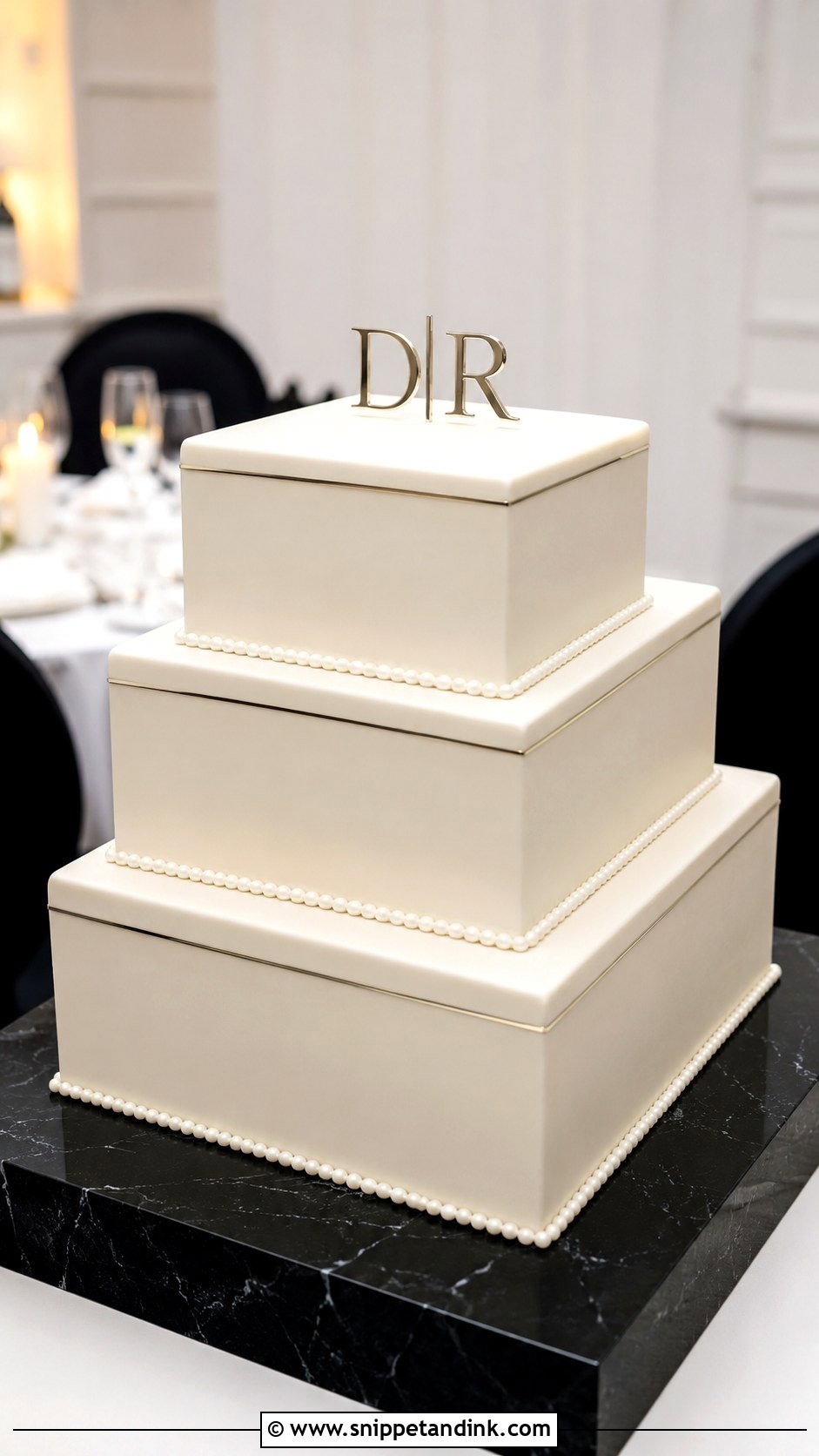 Square Wedding Cake - Snippet and Ink - 25 Wedding Cakes No Flowers