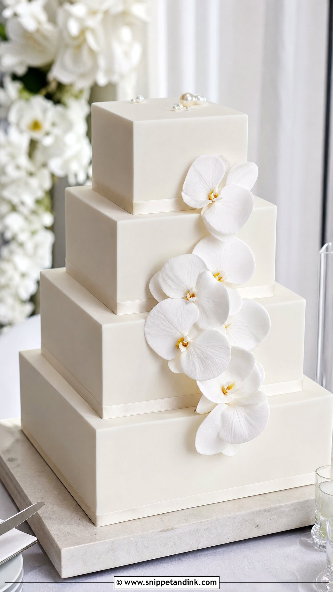 Square Wedding Cake - Snippet and Ink - 30 Aesthetic Cake Inspo Ideas for Wedding