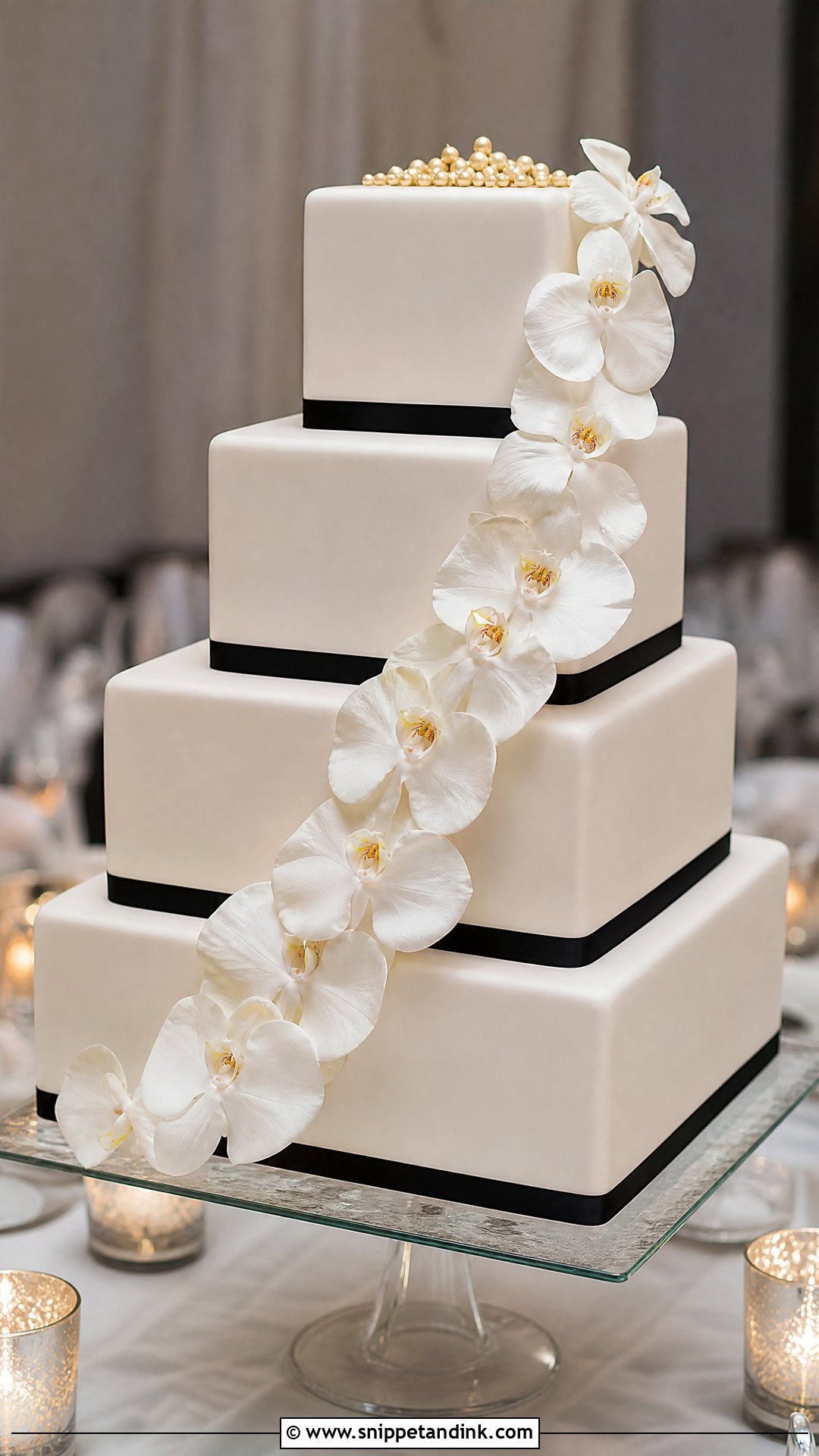 Square Wedding Cake - Snippet and Ink - 30 Celebration Cakes for Wedding