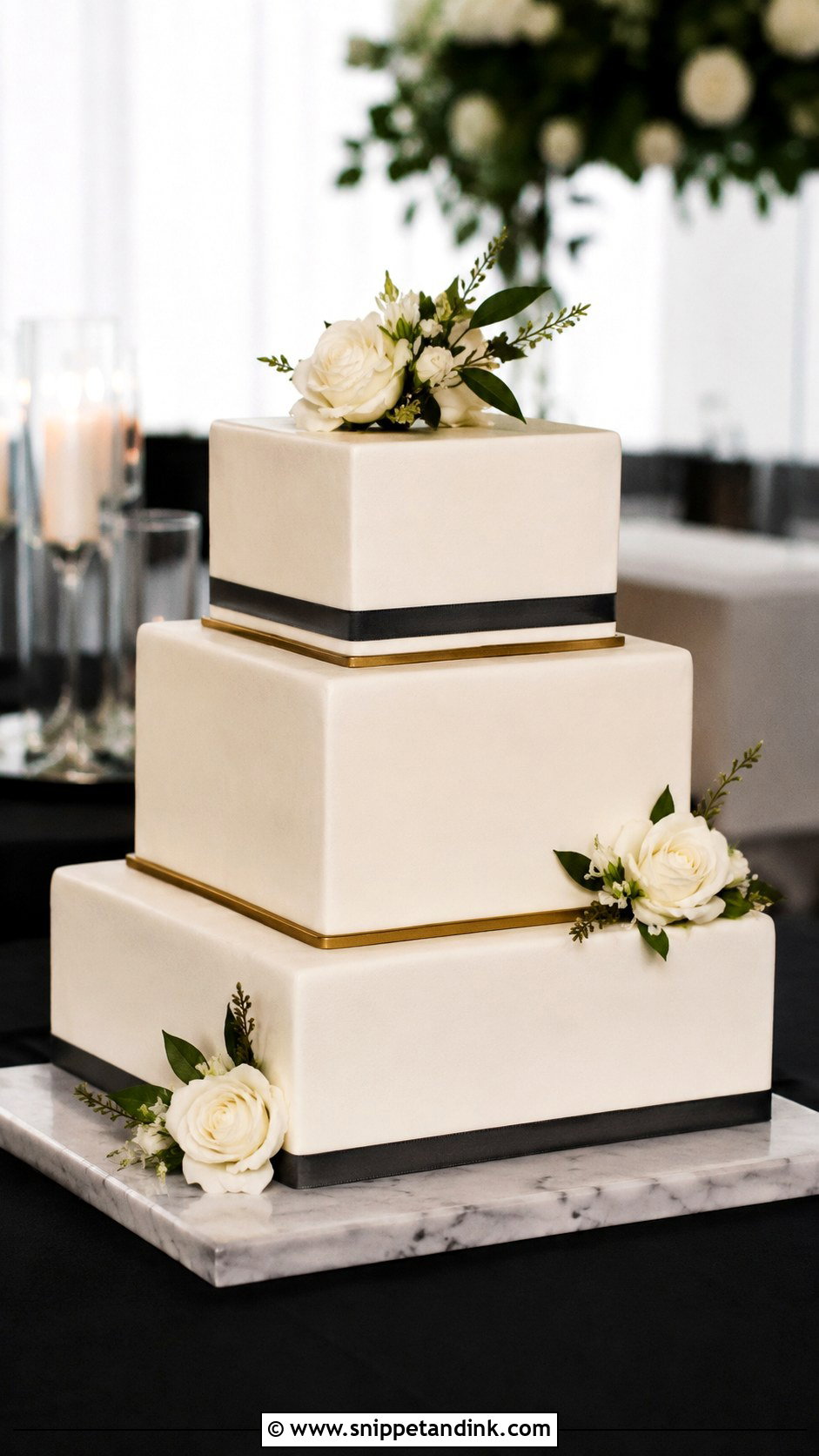 Square Wedding Cake - Snippet and Ink - 30 Masculine Wedding Cake Ideas